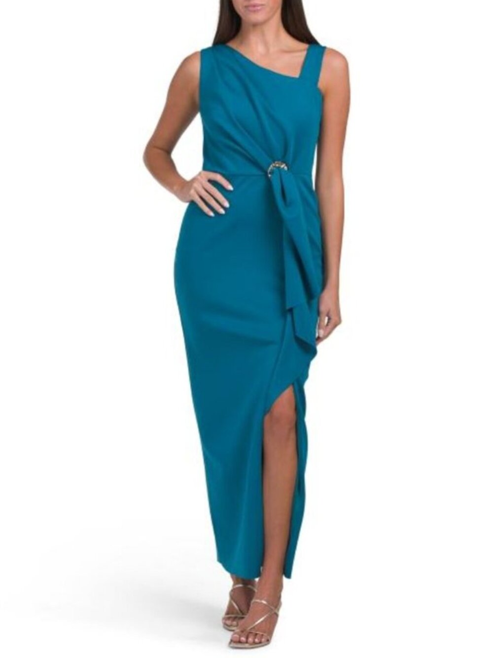 BETSY & ADAM Petite Long Tech Scuba Dress